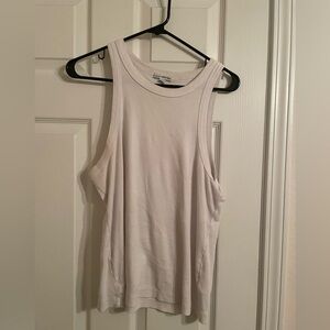 James Perse White Ribbed Tank Top